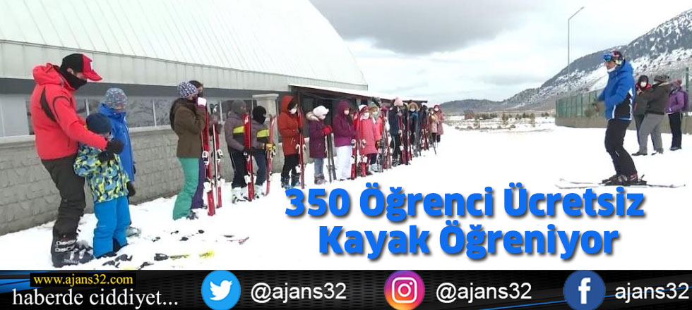 350 Öğrenci Ücretsiz Kayak Öğreniyor