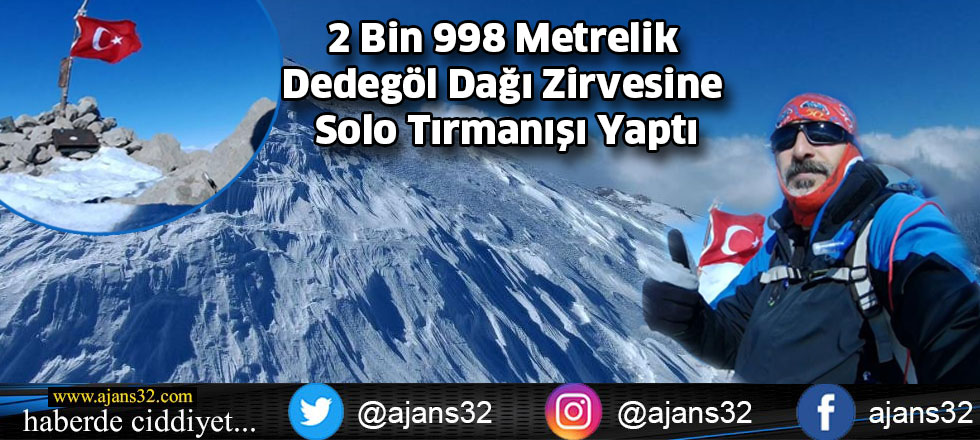 2 Bin 998 Metrelik Dedegöl Dağı Zirvesine Solo Tırmanışı Yaptı