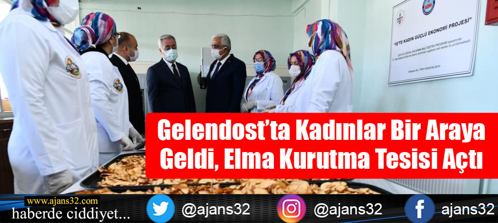 Gelendost’ta Kadınlar Bir Araya Geldi, Elma Kurutma Tesisi Açtı