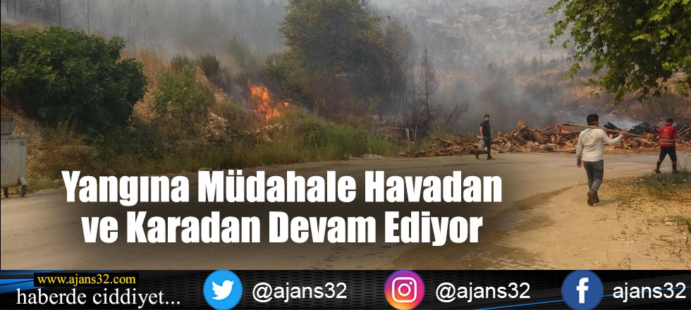 Yangına Müdahale Havadan ve Karadan Devam Ediyor