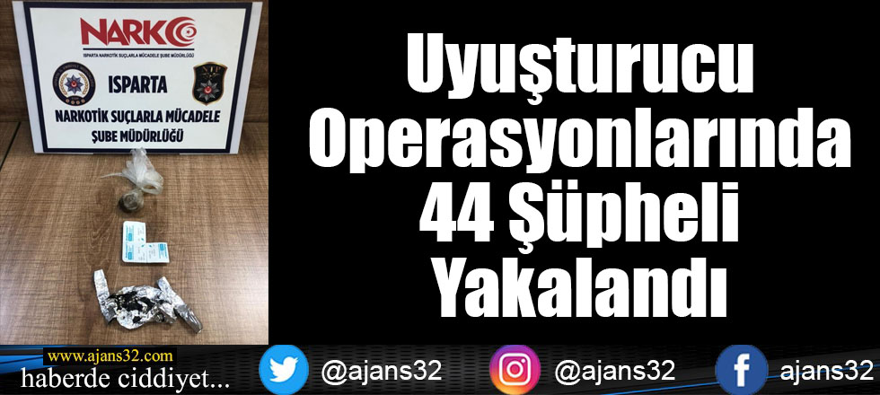 Uyuşturucu Operasyonlarında 44 Şüpheli Yakalandı