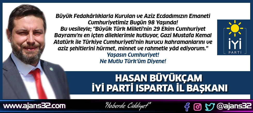 Başkan Büyükçam'ın Cumhuriyet Bayramı Kutlama Mesajı