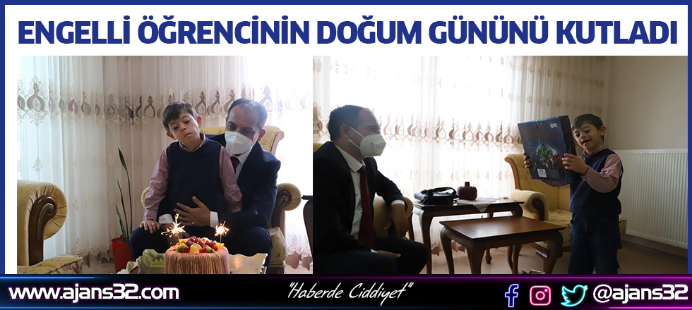 Engelli Öğrencinin Doğum Gününü Kutladı