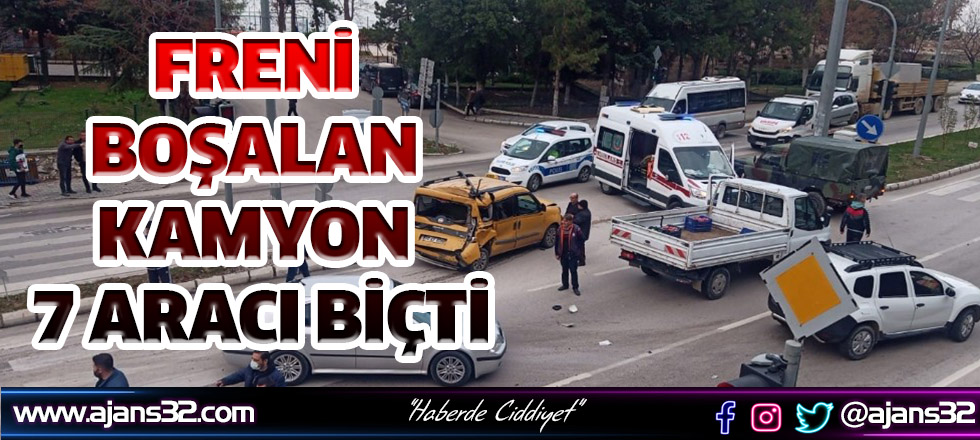 Freni Boşalan Kamyon 7 Araca Çarptı