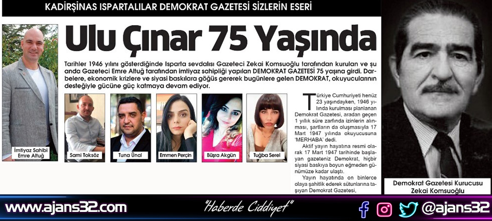 Ulu Çınar 75 Yaşında