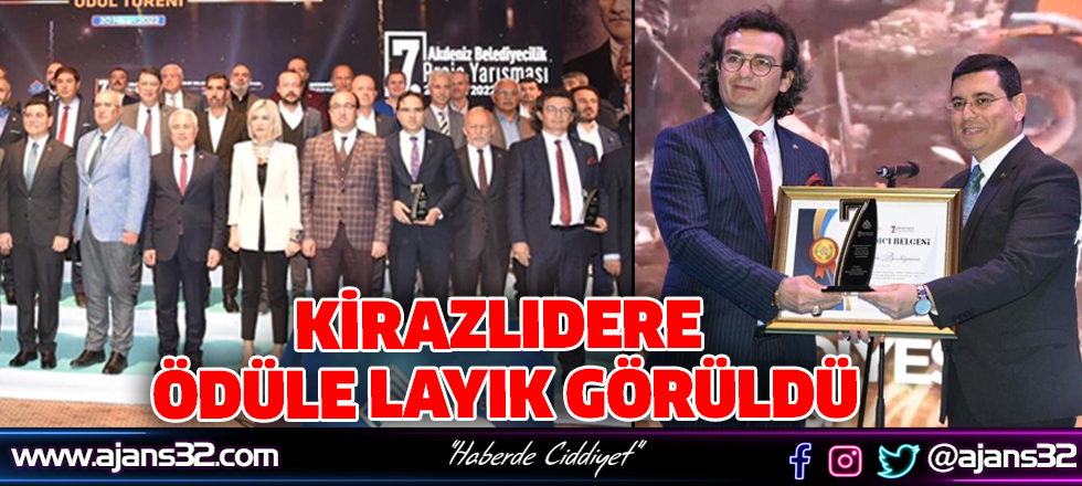 Kirazlıdere Akdeniz Belediyeler Birliği Tarafından Ödüle Layık Görüldü