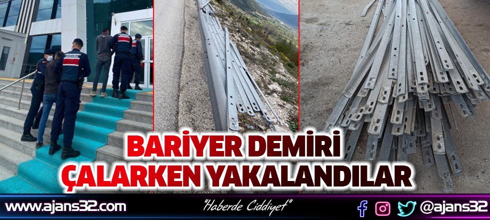 Bariyer Demiri Çalarken Yakalandılar