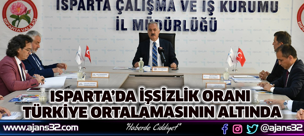 Isparta'da İşsizlik Oranı Türkiye Ortalamasının Altında