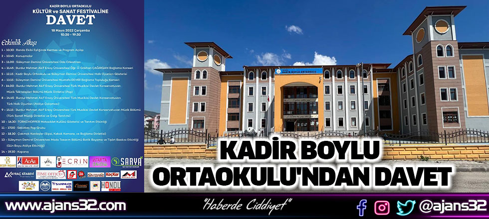 Kadir Boylu Ortaokulu'ndan Davet