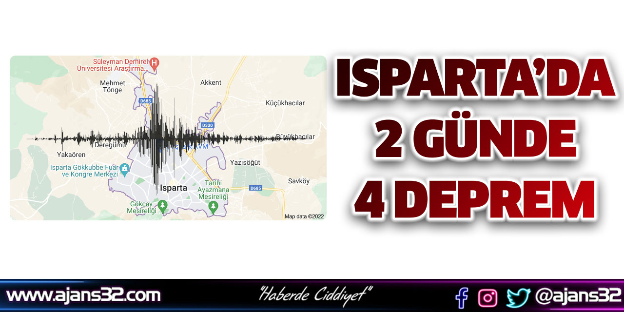 Isparta'da 2 Günde 4 Deprem Meydana Geldi