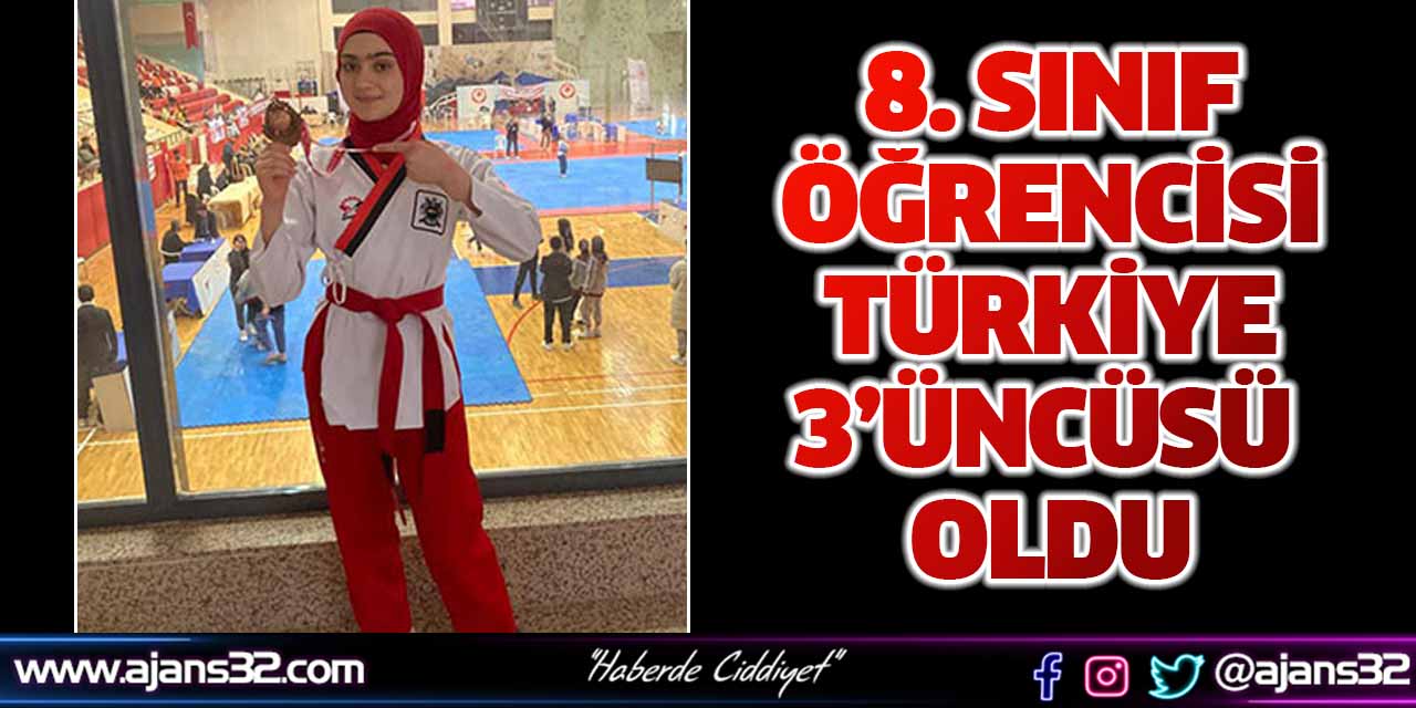 8. Sınıf Öğrencisi Türkiye 3'üncüsü Oldu