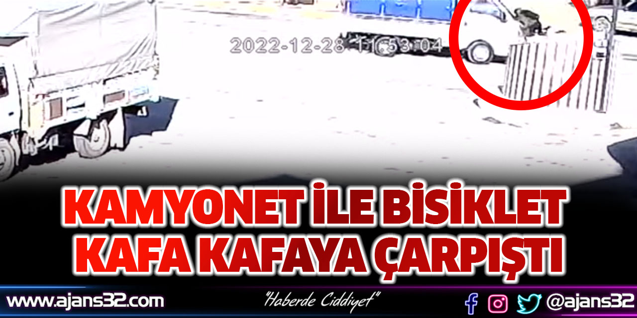 Kamyonet İle Bisiklet Kafa Kafaya Çarpıştı