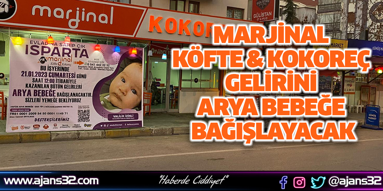 Marjinal Köfte & Kokoreç Gelirini Arya Bebeğe Bağışlayacak