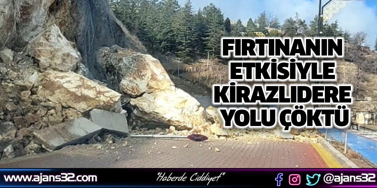 Fırtınanın Etkisiyle Kirazlıdere Yolu Çöktü