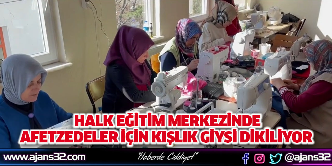 Afetzedeler İçin Kışlık Giysi Dikiliyor