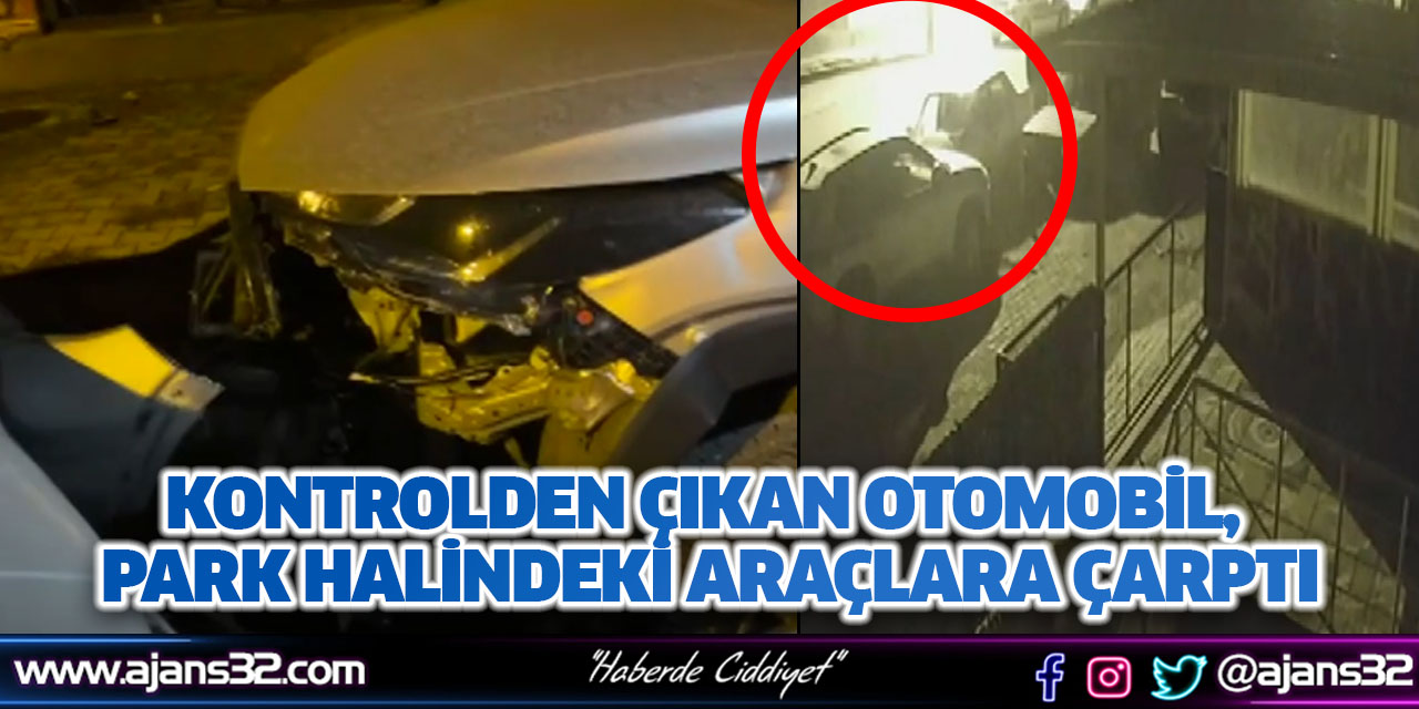 Kontrolden Çıkan Otomobil, Park Halindeki Araçlara Çarptı