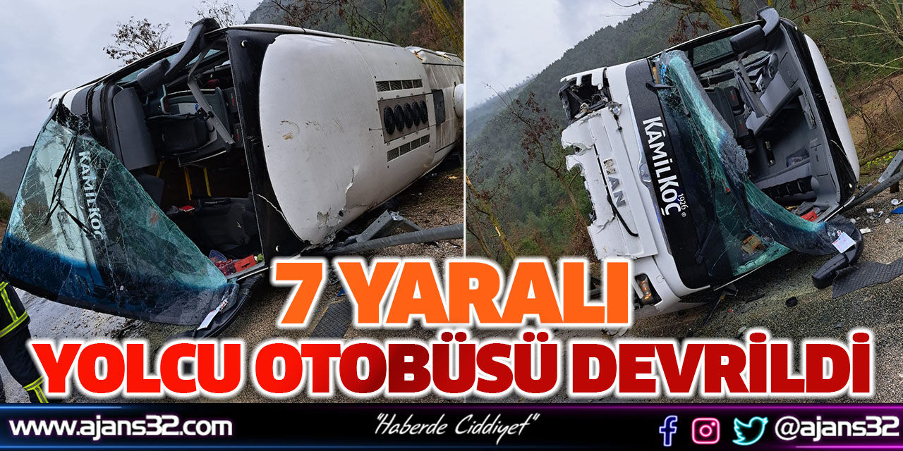 Yolcu Otobüsü Devrildi:  7 Yaralı