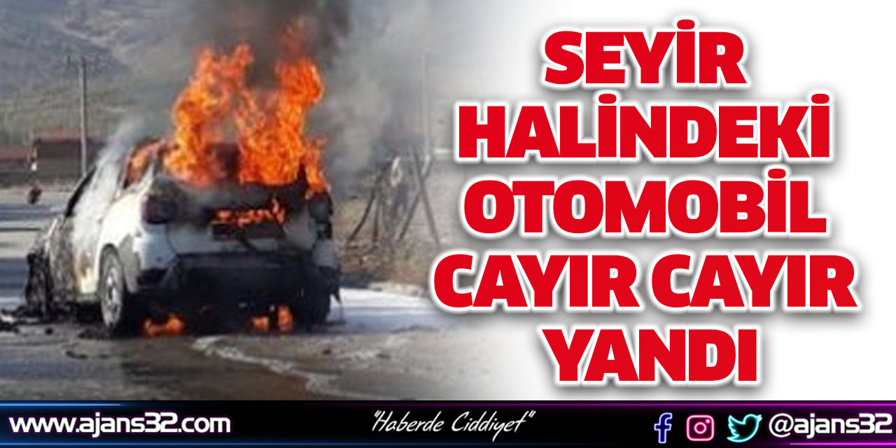 Seyir Halindeki Otomobil Cayır Cayır Yandı