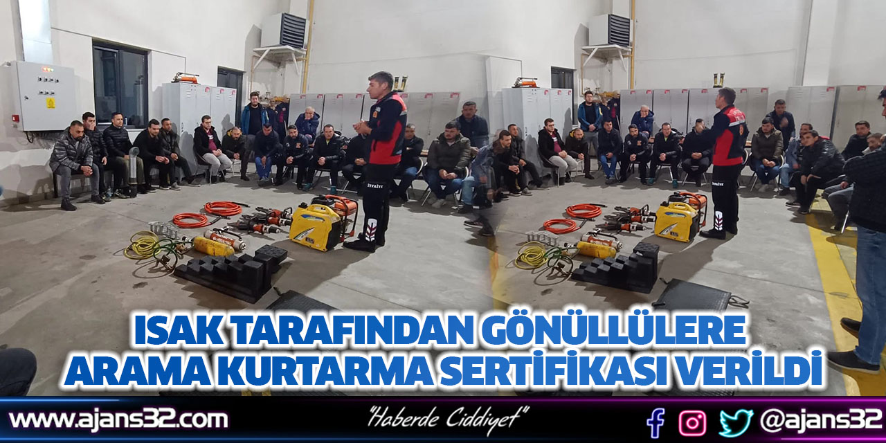 ISAK Tarafından Gönüllülere Arama Kurtarma Sertifikası Verildi