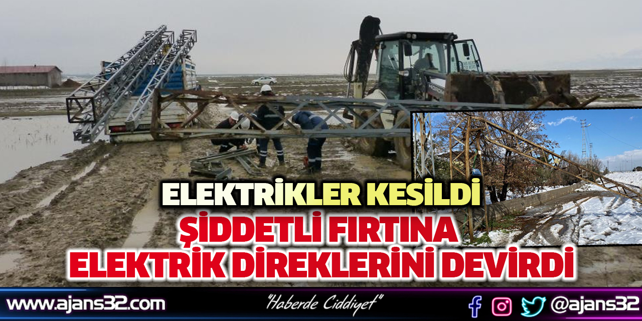 Şiddetli Fırtına Elektrik Direklerini Devirdi