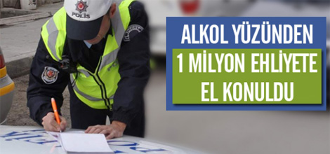 Alkol Yüzünden 1 Milyon Ehliyete El Konuldu