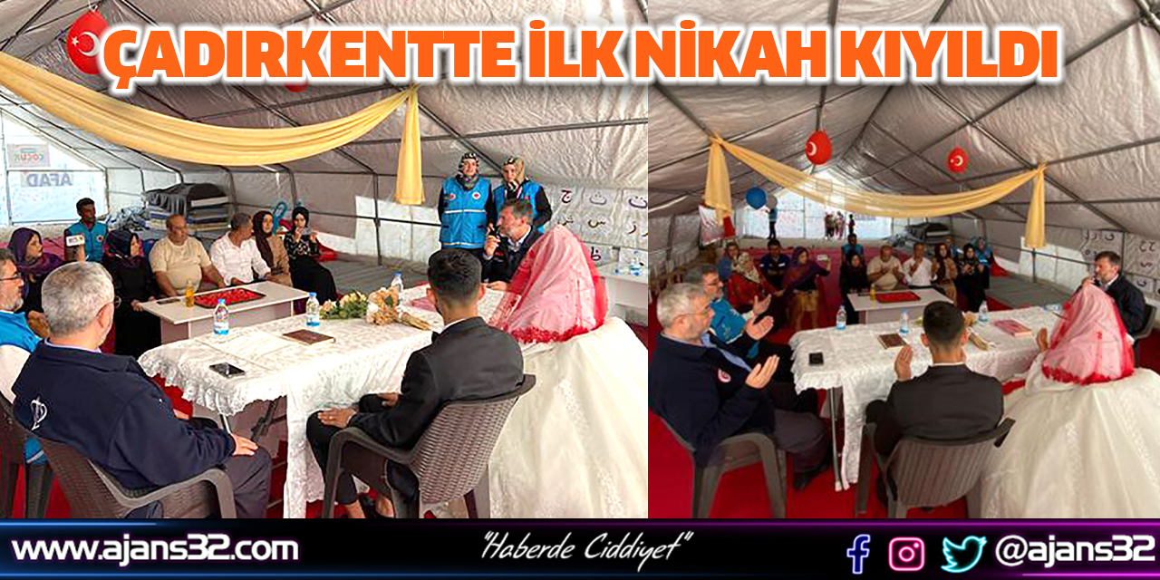 Çadırkentte İlk Nikah Kıyıldı