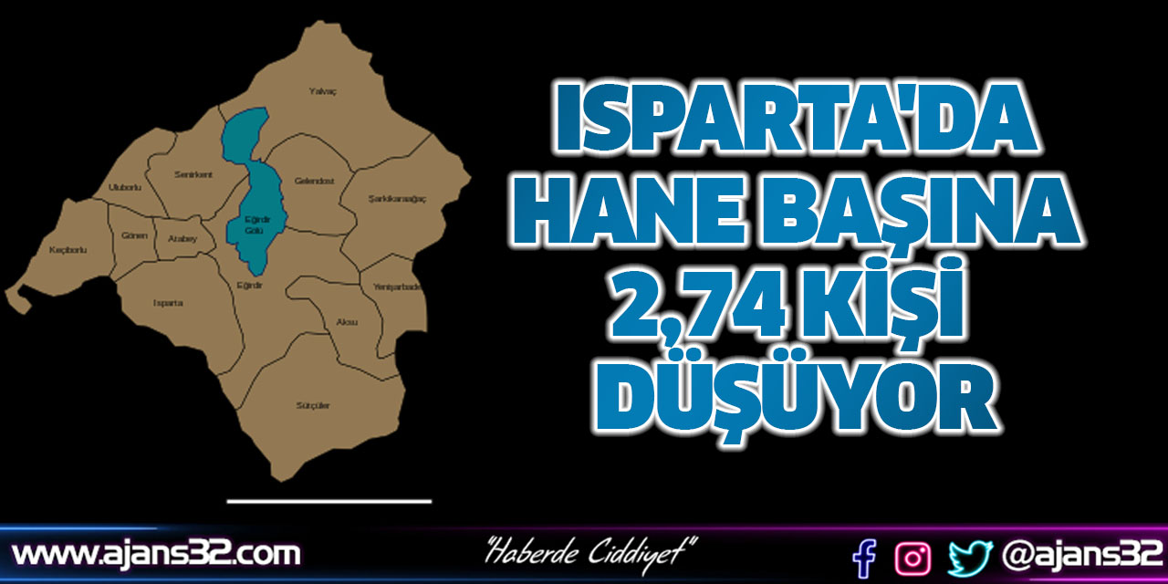 Isparta'da Hane Başına 2,74 Kişi Düşüyor