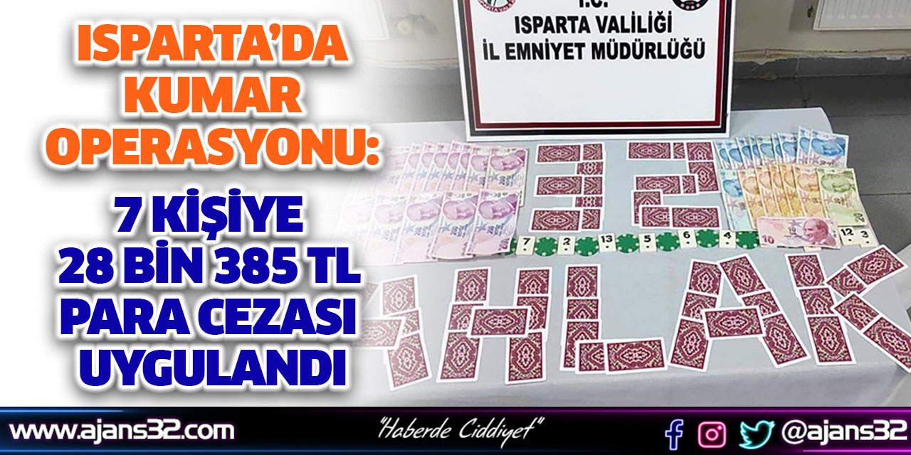 Isparta’da Kumar Operasyonu: 7 Kişiye 28 Bin 385 TL Para Cezası Uygulandı