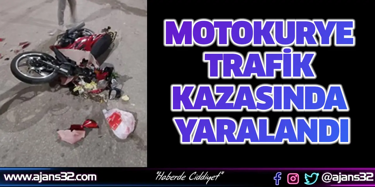 Motokurye Kazada Yaralandı