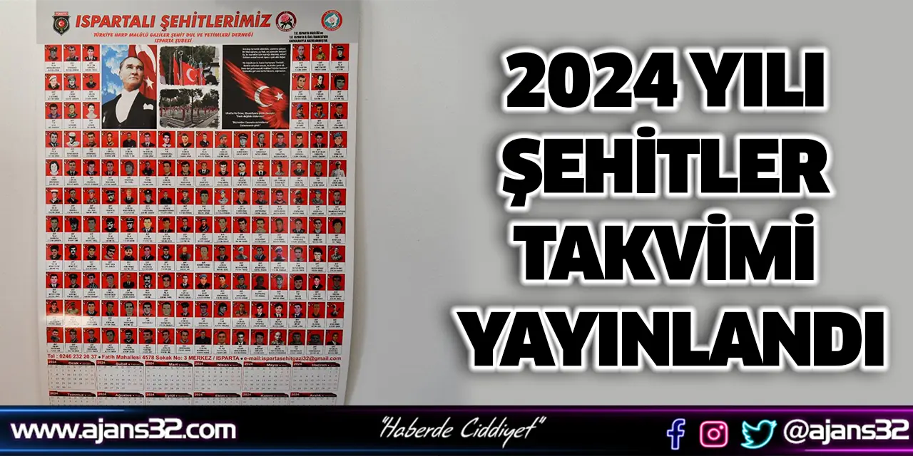 2024 Yılı Şehitler Takvimi Yayınlandı