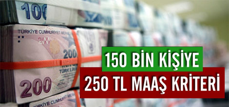 150 Bin Kişiye 250 TL Maaş Kriteri