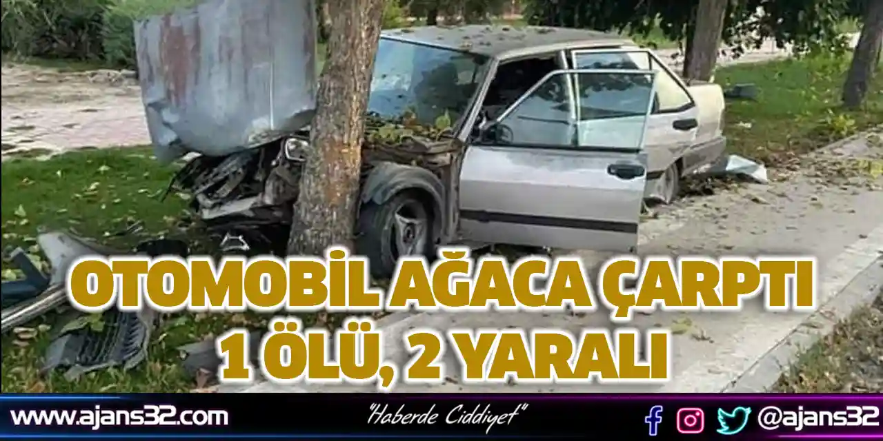 Otomobil Ağaca Çarptı: 1 Ölü, 2 Yaralı