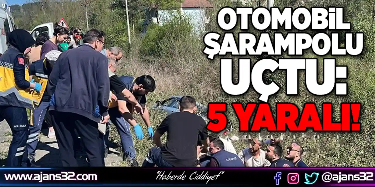 Otomobil Şarampole Uçtu: 5 Yaralı