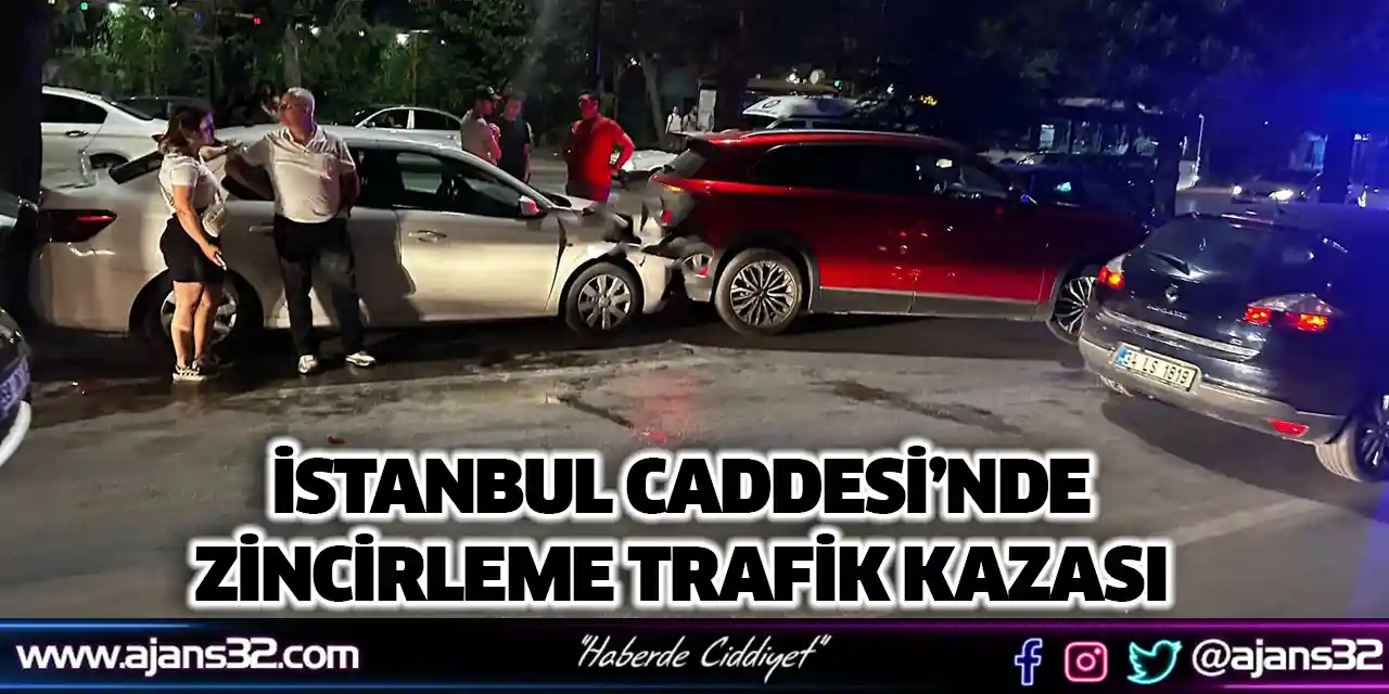 İstanbul Caddesi’nde Zincirleme Trafik Kazası Meydana Geldi