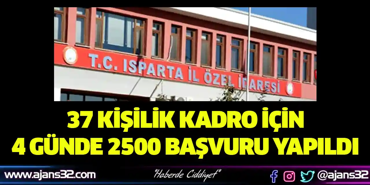 37 Kişilik Kadro İçin 4 Günde 2500 Başvuru Yapıldı