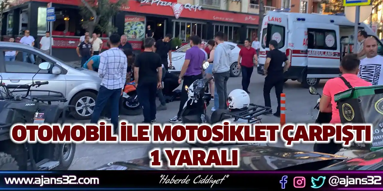 Otomobil ile Motosiklet Çarpıştı: 1 Yaralı