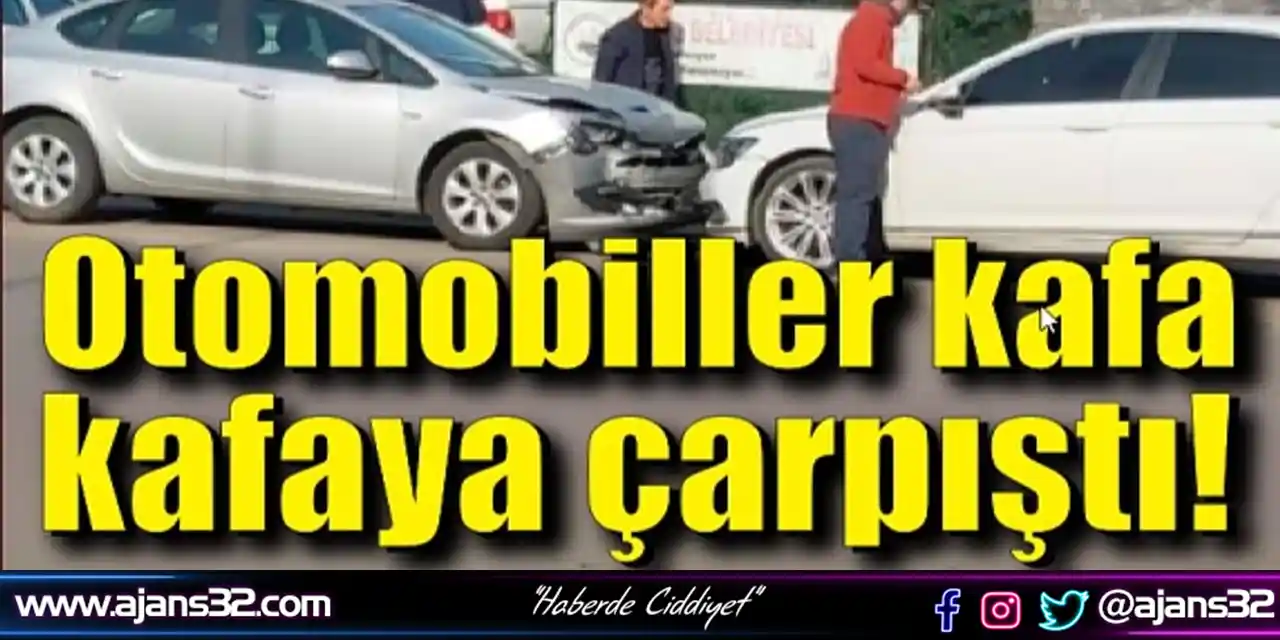 Otomobiller Kafa Kafaya Çarpıştı: 4 Yaralı