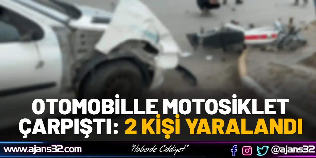 Otomobille Motosiklet Çarpıştı