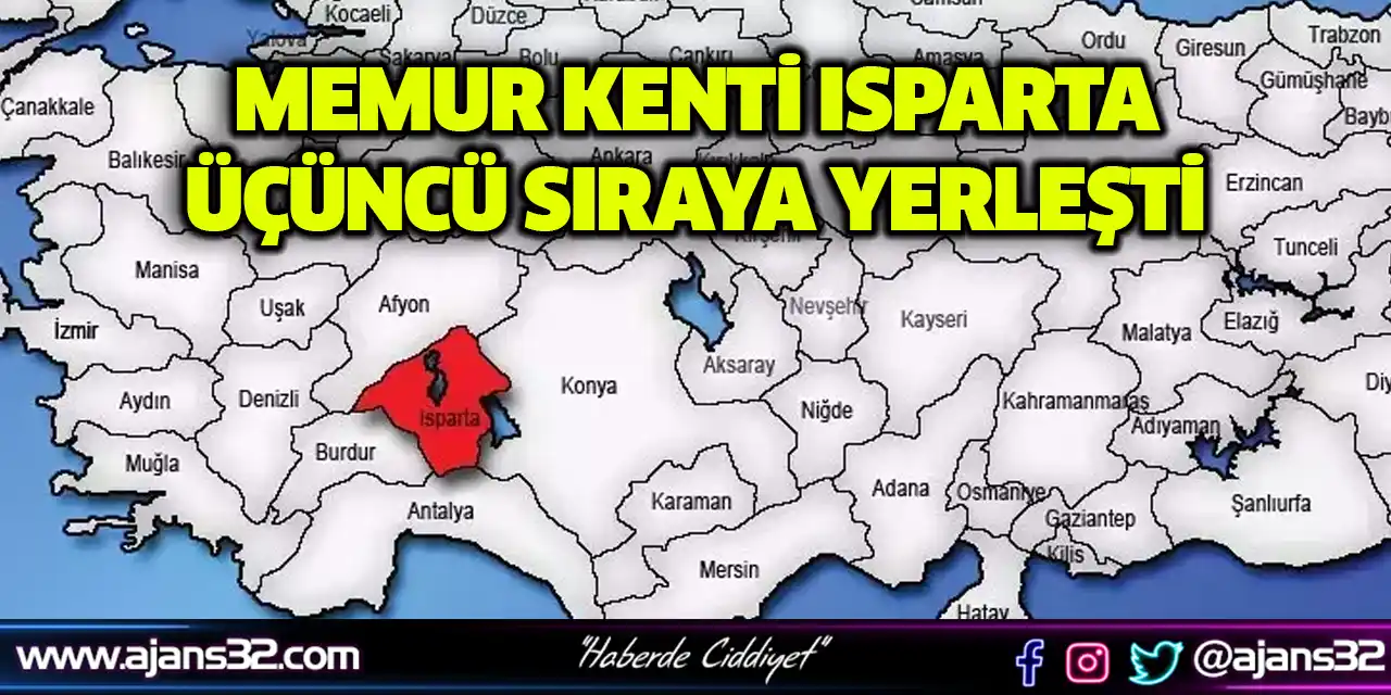 Memur Kenti Isparta Üçüncü Sıraya Yerleşti