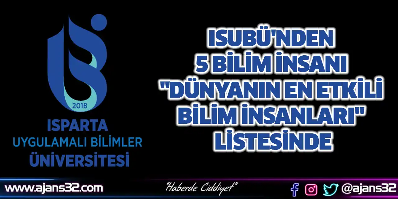 ISUBÜ'nden 5 Bilim İnsanı "Dünyanın En Etkili Bilim İnsanları" Listesinde