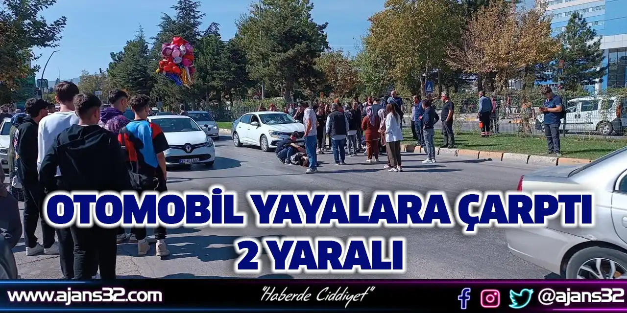 Otomobil Yayalara Çarptı: 2 Yaralı