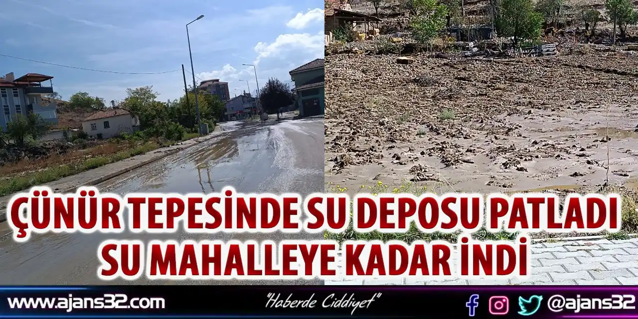 Çünür Tepesinde Su Deposu Patladı: Su Mahalleye Kadar İndi