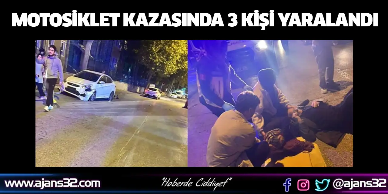 Motosiklet Kazasında 3 Kişi Yaralandı