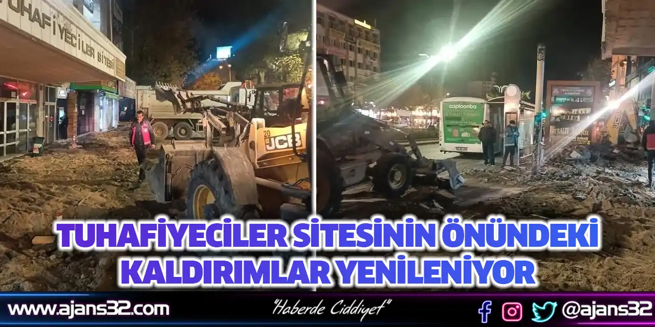 Tuhafiyeciler Sitesinin Önündeki Kaldırımlar Yenileniyor