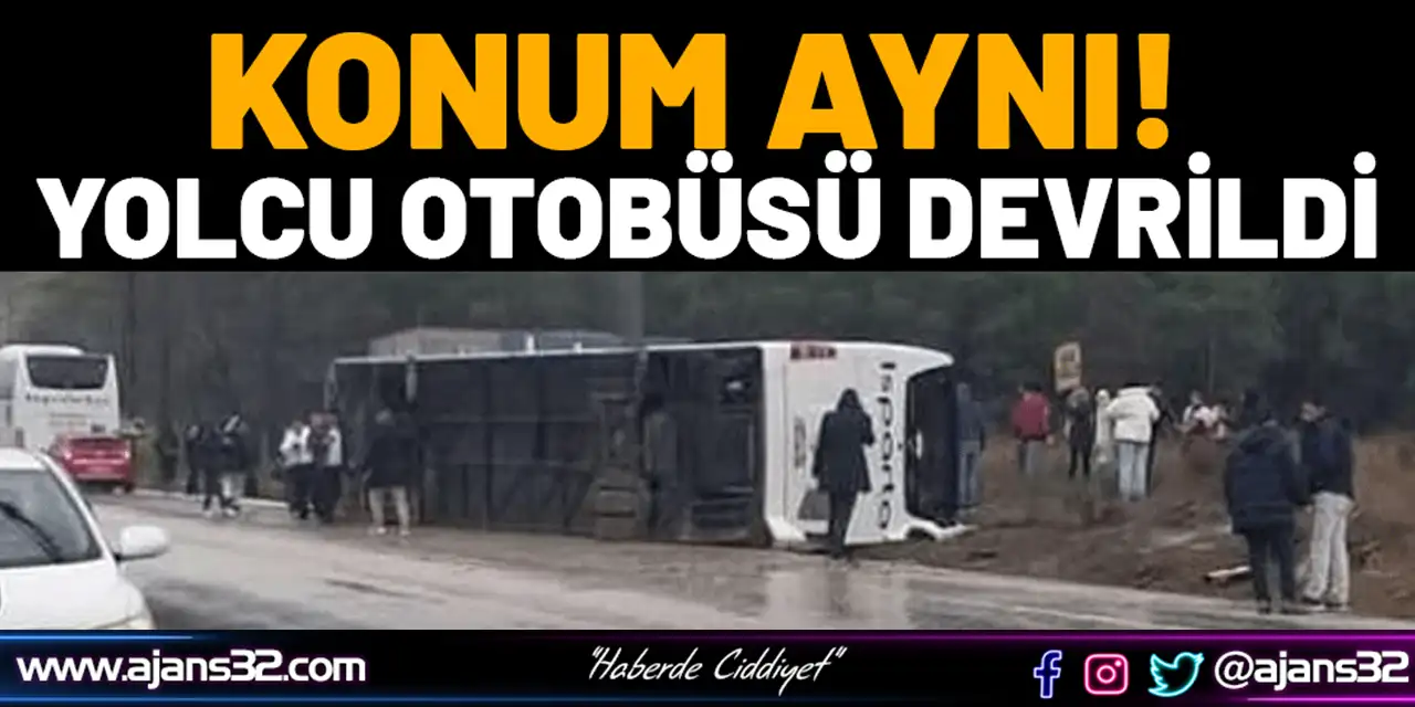 Isparta-Antalya Yolunda Otobüs Devrildi