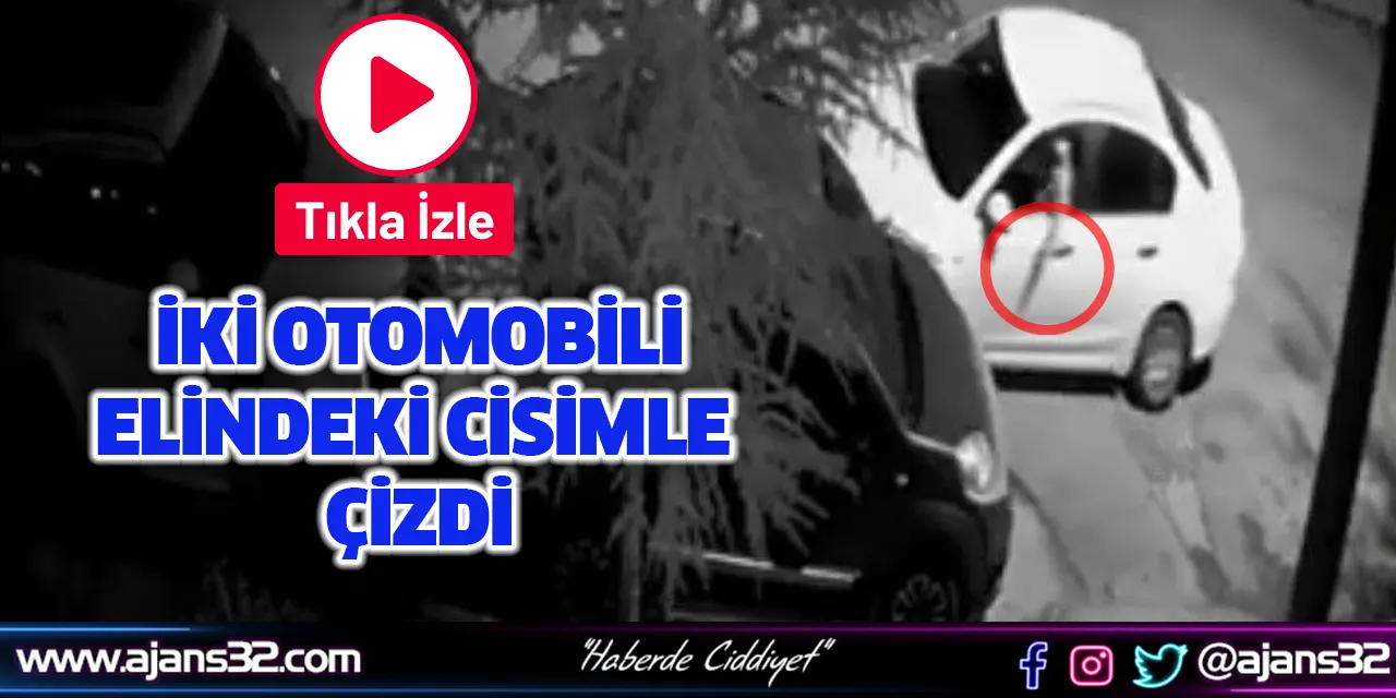 İki Otomobili Elindeki Cisimle Çizdi (Video)