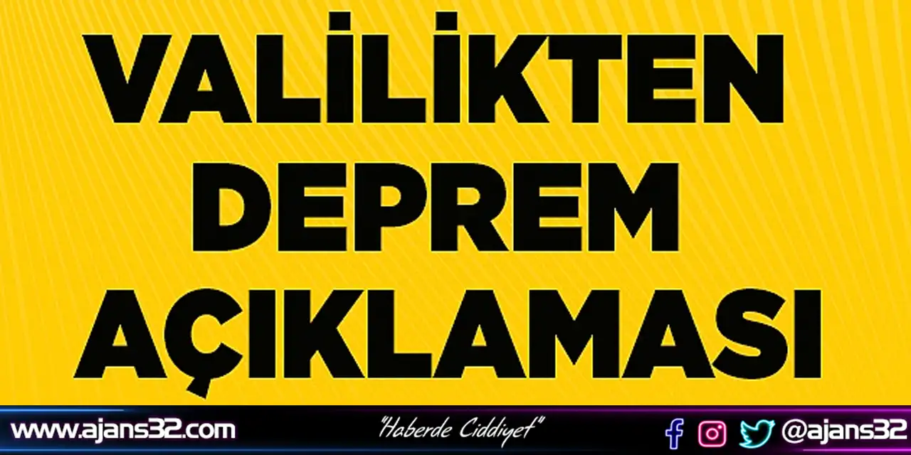 Isparta Valiliği'nden Deprem Açıklaması