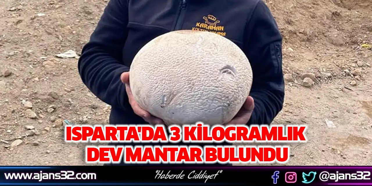 Isparta'da 3 Kilogramlık Dev Mantar Bulundu