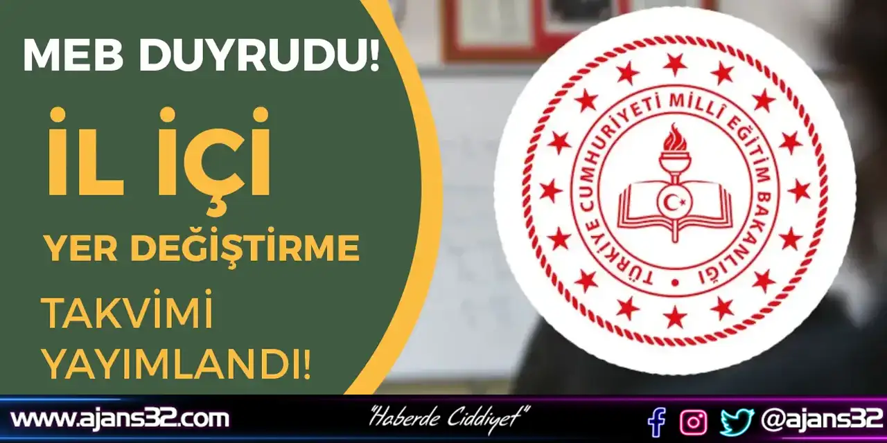 Öğretmenlerin İl İçi Yer Değiştirme Başvuruları Başlıyor