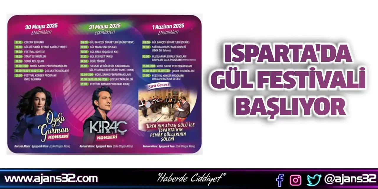 Isparta'da Gül Festivali Başlıyor